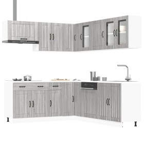 Mueble cocina Lucca sonoma gris 11 pzas madera contrachapada de , Armarios de cocina - Ref: Foro24-3314927, Precio: 743,67 €,...