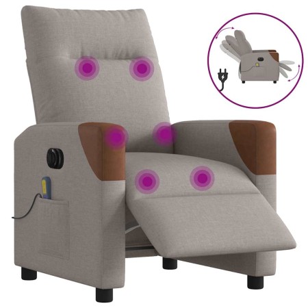 Sillón reclinable de masaje eléctrico tela gris taupe von , Sessel - Ref: Foro24-3324003, Preis: 262,90 €, Rabatt: %