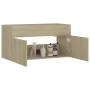 Armario para lavabo contrachapada color roble 90x38,5x46 cm de vidaXL, Muebles de baño - Ref: Foro24-804668, Precio: 34,70 €,...