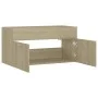 Armario para lavabo contrachapada color roble 90x38,5x46 cm de vidaXL, Muebles de baño - Ref: Foro24-804668, Precio: 34,70 €,...