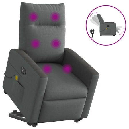 Sillón de masaje eléctrico reclinable elevable tela gris oscuro by , Armchairs - Ref: Foro24-3324074, Price: 319,29 €, Discou...