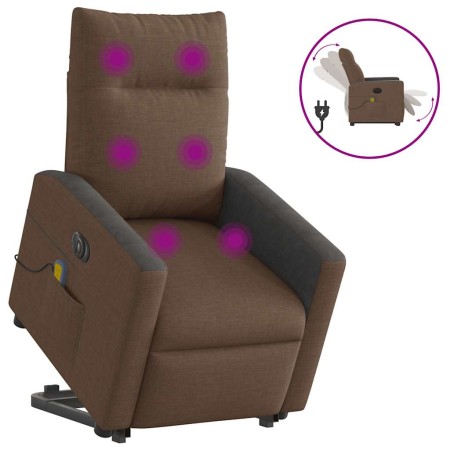 Sillón de masaje eléctrico reclinable elevable tela marrón by , Armchairs - Ref: Foro24-3324076, Price: 318,82 €, Discount: %