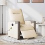 Sillón reclinable de masaje eléctrico tela color crema by , Armchairs - Ref: Foro24-3324088, Price: 250,13 €, Discount: %