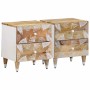 Mesitas de noche 2 uds madera maciza de mango 40x33,5x46 cm de , Mesitas de noche - Ref: Foro24-4018663, Precio: 112,43 €, De...