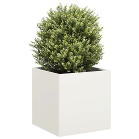 Jardinera de acero laminado en frío blanco 40x40x40 cm de , Maceteros y jardineras - Ref: Foro24-860662, Precio: 53,45 €, Des...