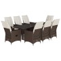 Set comedor para jardín 9 pzas y cojines ratán sintético marrón von , Gartensets - Ref: Foro24-3276778, Preis: 1,00 €, Rabatt: %
