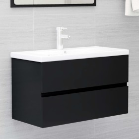 Mueble de lavabo madera de ingeniería negro 80x38,5x45 cm de vidaXL, Muebles de baño - Ref: Foro24-804747, Precio: 56,12 €, D...
