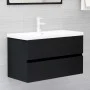 Mueble de lavabo madera de ingeniería negro 80x38,5x45 cm de vidaXL, Muebles de baño - Ref: Foro24-804747, Precio: 55,33 €, D...