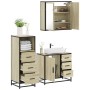 Set de muebles de baño 3 pzas madera contrachapada roble Sonoma de , Muebles de baño - Ref: Foro24-3301016, Precio: 242,54 €