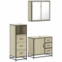 Set de muebles de baño 3 pzas madera contrachapada roble Sonoma de , Muebles de baño - Ref: Foro24-3301016, Precio: 242,42 €,...