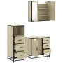 Set de muebles de baño 3 pzas madera contrachapada roble Sonoma de , Muebles de baño - Ref: Foro24-3301016, Precio: 242,42 €,...