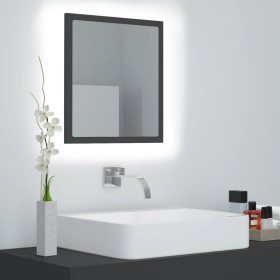 Glossy gray acrylic bathroom mirror 40x8.5x37 cm by vidaXL, bathroom vanities - Ref: Foro24-804910, Price: 27,90 €, Discount: %