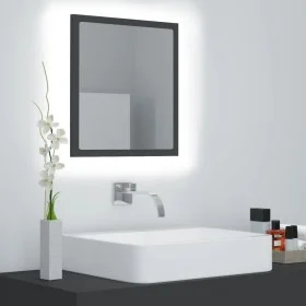 Glossy gray acrylic bathroom mirror 40x8.5x37 cm by vidaXL, bathroom vanities - Ref: Foro24-804910, Price: 27,54 €, Discount: %