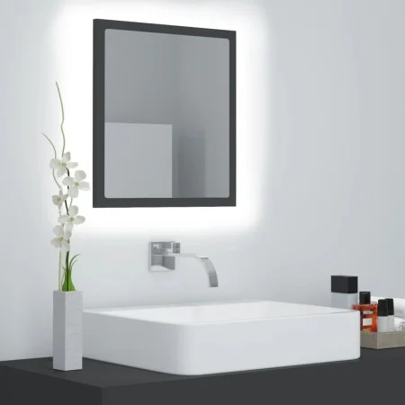 Glossy gray acrylic bathroom mirror 40x8.5x37 cm by vidaXL, bathroom vanities - Ref: Foro24-804910, Price: 27,53 €, Discount: %