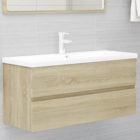 Mueble lavabo madera contrachapada roble Sonoma 100x38,5x45 cm