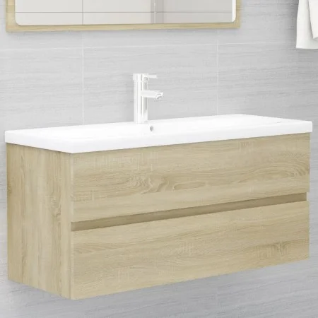 Waschbeckenschrank aus Sonoma-Eichensperrholz, 100 x 38,5 x 45 cm von vidaXL, Badezimmermöbel - Ref: Foro24-804767, Preis: 54...