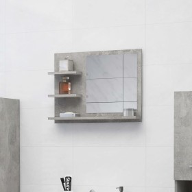 Badezimmerspiegel aus grauem Beton-Sperrholz, 60x10,5x45 cm. von vidaXL, Badezimmerwaschtische - Ref: Foro24-805010, Preis: 3...