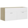 Armario para lavabo contrachapada blanco roble 100x38,5x46 cm de vidaXL, Muebles de baño - Ref: Foro24-804679, Precio: 50,06 €