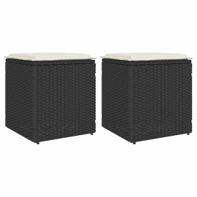 Taburetes de jardín con cojines 2 uds negro 40x40x43 cm von , Hocker für den Außenbereich - Ref: Foro24-4104039, Preis: 128,7...