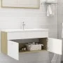 Waschbeckenunterschrank aus weißem Eichenfurnier, 100x38,5x46 cm. von vidaXL, Badezimmermöbel - Ref: Foro24-804679, Preis: 49...
