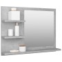 Espejo de baño madera contrachapada gris hormigón 60x10,5x45 cm de vidaXL, Tocadores de baño - Ref: Foro24-805010, Precio: 33...