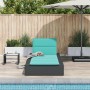 Tumbona con cojín flotante ratán sintético negro de , Tumbonas - Ref: Foro24-4104210, Precio: 215,97 €