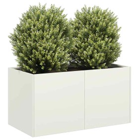 Jardinera de acero laminado en frío blanco 80x40x40 cm de , Maceteros y jardineras - Ref: Foro24-860669, Precio: 77,37 €, Des...