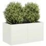 Jardinera de acero laminado en frío blanco 80x40x40 cm von , Töpfe und Pflanzgefäße - Ref: Foro24-860669, Preis: 77,37 €, Rab...