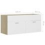 Armario para lavabo contrachapada blanco roble 100x38,5x46 cm de vidaXL, Muebles de baño - Ref: Foro24-804679, Precio: 50,06 €