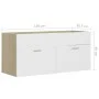 Waschbeckenunterschrank aus weißem Eichenfurnier, 100x38,5x46 cm. von vidaXL, Badezimmermöbel - Ref: Foro24-804679, Preis: 49...