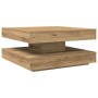 Mesa de centro giratoria 360 grados roble artisan 70x70x34,5 cm by , Coffee table - Ref: Foro24-858487, Price: 85,69 €, Disco...