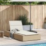 Tumbona con cojín flotante ratán sintético beige by , Loungers - Ref: Foro24-4104206, Price: 204,39 €, Discount: %