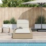 Tumbona con cojín flotante ratán sintético beige by , Loungers - Ref: Foro24-4104206, Price: 204,39 €, Discount: %