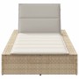 Tumbona con cojín flotante ratán sintético beige by , Loungers - Ref: Foro24-4104206, Price: 204,39 €, Discount: %
