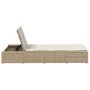 Tumbona con cojín flotante ratán sintético beige by , Loungers - Ref: Foro24-4104206, Price: 204,39 €, Discount: %