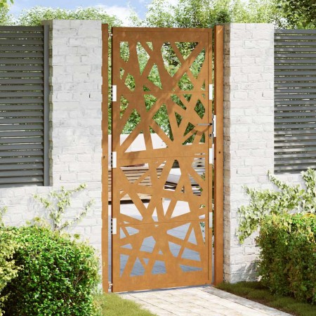 Puerta de jardín de acero desgastado diseño ligero 105x205 cm de , Puertas de jardín - Ref: Foro24-4100958, Precio: 273,52 €,...