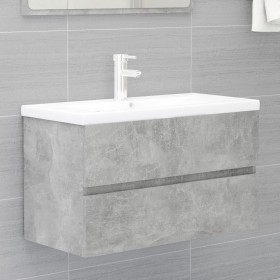 vi Mueble de lavabo madera ingeniería gris hormigón 80x38,5x45cm