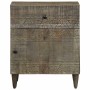 Mesita de noche madera maciza de mango gris claro 50x33x60 cm de , Mesitas de noche - Ref: Foro24-4017800, Precio: 83,57 €, D...