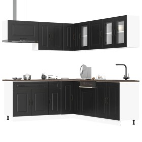 Mueble de cocina Kalmar negra 11 piezas madera contrachapada de , Armarios de cocina - Ref: Foro24-3314912, Precio: 731,41 €,...
