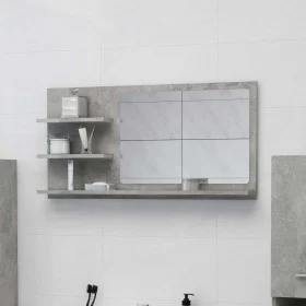 Badezimmerspiegel aus grauem Beton-Sperrholz 90x10,5x45 cm. von vidaXL, Badezimmerwaschtische - Ref: Foro24-805019, Preis: 40...