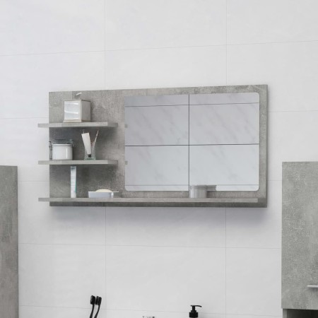 Espejo de baño madera contrachapada gris hormigón 90x10,5x45 cm by vidaXL, bathroom vanities - Ref: Foro24-805019, Price: 42,...