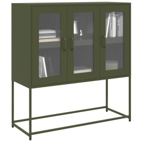 Aparador de acero laminado en frío verde oliva 100,5x39x107 cm by , Sideboards - Ref: Foro24-853408, Price: 136,38 €, Discoun...