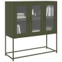 Aparador de acero laminado en frío verde oliva 100,5x39x107 cm by , Sideboards - Ref: Foro24-853408, Price: 136,38 €, Discoun...