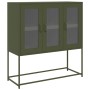 Aparador de acero laminado en frío verde oliva 100,5x39x107 cm by , Sideboards - Ref: Foro24-853408, Price: 136,38 €, Discoun...