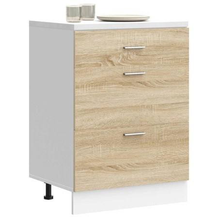 Mueble bajo de cocina de madera de ingeniería de roble sonoma de , Armarios de cocina - Ref: Foro24-854252, Precio: 105,05 €,...