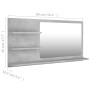 Espejo de baño madera contrachapada gris hormigón 90x10,5x45 cm by vidaXL, bathroom vanities - Ref: Foro24-805019, Price: 42,...