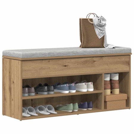 Mueble zapatero madera ingeniería roble artisan 102x30,5x45 cm by , Shoe racks and shoe organizers - Ref: Foro24-859144, Pric...