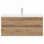 Mueble para lavabo con lavabo integrado y grifo roble artesanal by , bathroom vanities - Ref: Foro24-3328938, Price: 359,20 €...