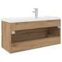 Mueble para lavabo con lavabo integrado y grifo roble artesanal by , bathroom vanities - Ref: Foro24-3328938, Price: 359,20 €...
