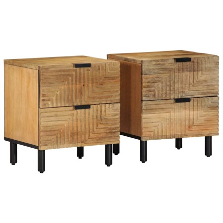 Mesitas de noche 2 uds madera maciza de mango marrón 40x33x46cm by , Nightstands - Ref: Foro24-4017719, Price: 154,26 €, Disc...